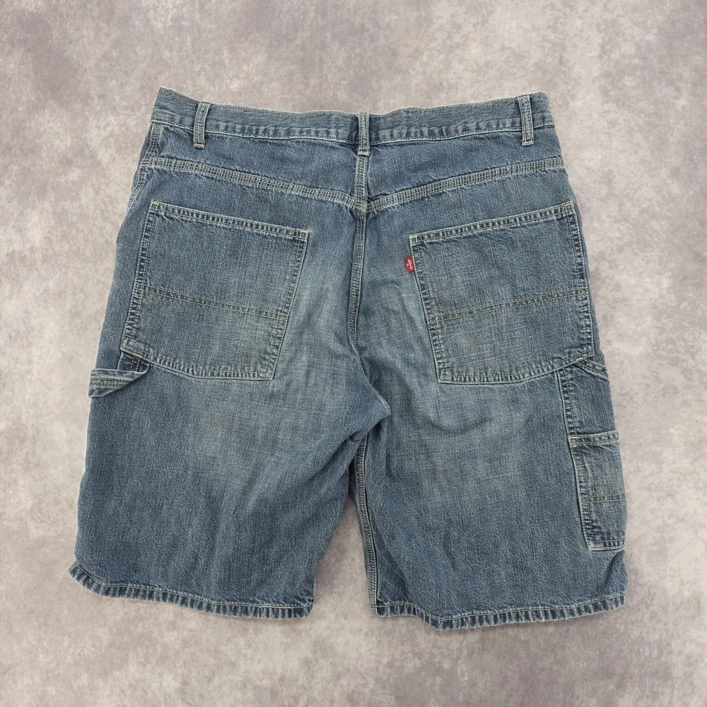 Vintage Levis Carpenter Shorts Mens 36 Blue Denim Baggy Loose Fit Y2K Jorts